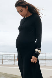 Maternity Merino Wool Blend Skirt (Black) 9