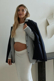 Maternity Merino Wool Blend Skirt (Ivory) 16