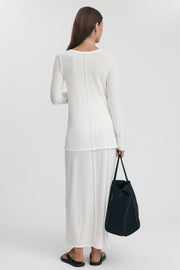 Maternity Merino Wool Blend Skirt (Ivory) 21