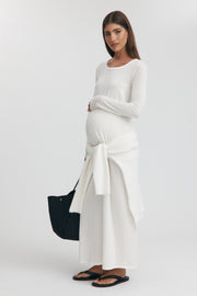 Maternity Merino Wool Blend Skirt (Ivory) 5