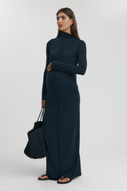 Maternity Merino Wool Blend Skirt (Navy) 2