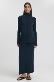 Maternity Merino Wool Blend Skirt (Navy) 9