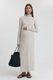 Maternity Merino Wool Blend Skirt (Oat) 13