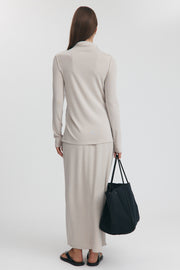 Maternity Merino Wool Blend Skirt (Oat) 21