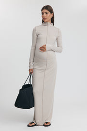 Maternity Merino Wool Blend Skirt (Oat) 3