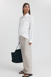 Maternity Merino Wool Blend Skirt (Oat) 5