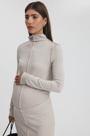 Maternity Merino Wool Blend Skirt (Oat) 7