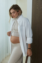 Maternity Merino Wool Blend Skirt (Oat) 8