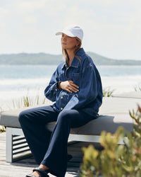 Maternity Merino Wool Relaxed Pant (Navy) 4