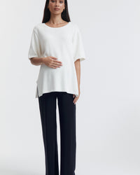 Maternity Merino Wool Relaxed Pant (Navy) 5