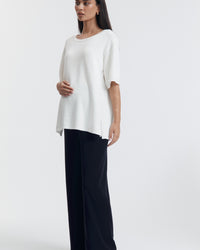 Maternity Merino Wool Relaxed Pant (Navy) 8