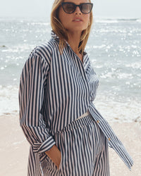 Maternity Navy Stripe Shirt 1