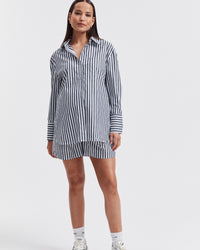 Maternity Navy Stripe Shirt 3