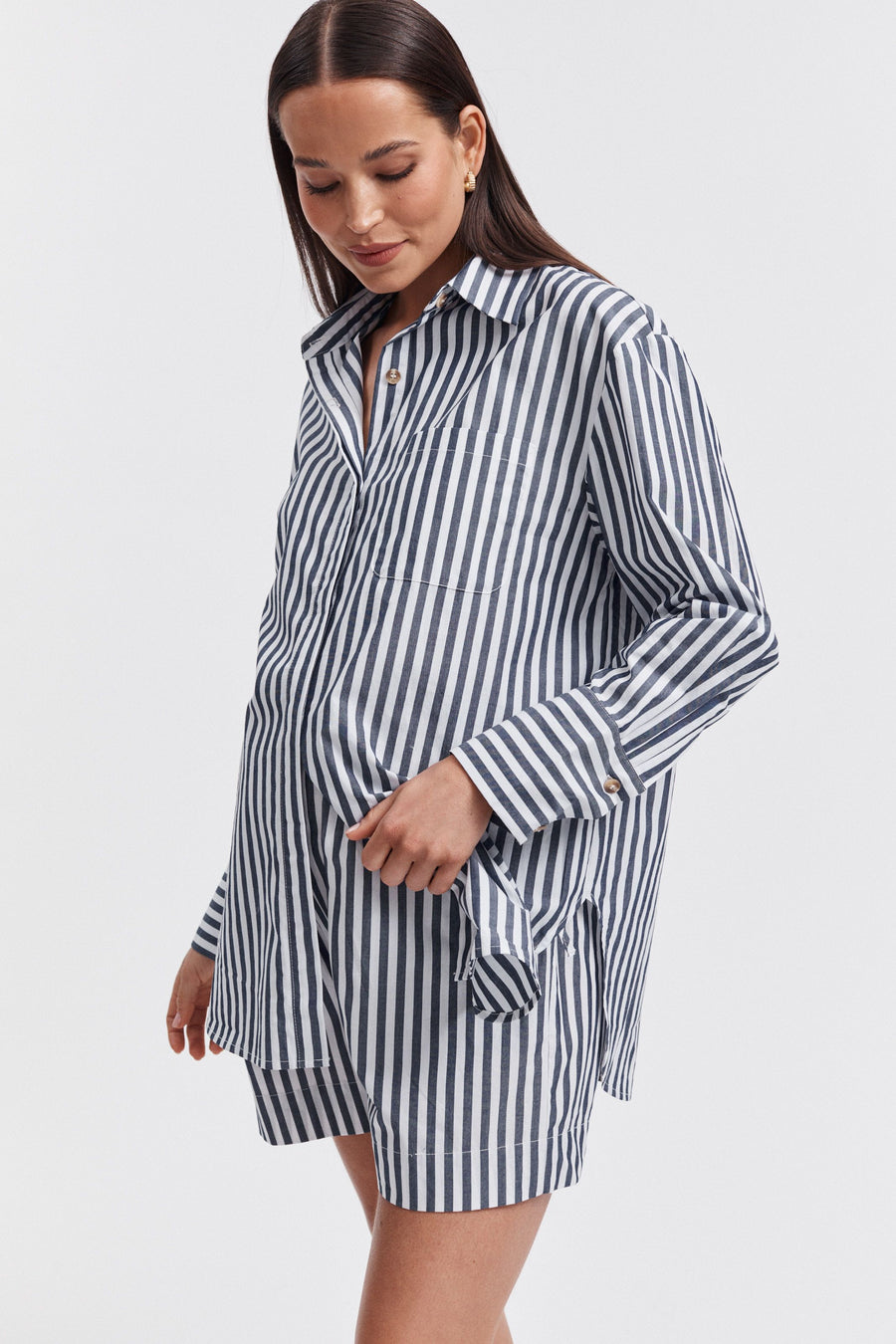 Maternity Navy Stripe Shirt 6