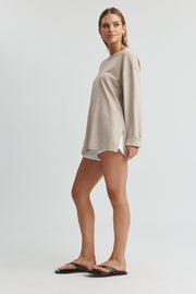 Maternity Organic Cotton Long Sleeve Tee (Café Crème) 5