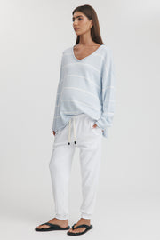 Maternity Organic Cotton Lounge Joggers (White) 10