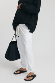 Maternity Organic Cotton Lounge Joggers (White) 3