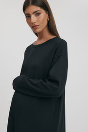 Maternity Organic Cotton Maxi Dress (Black) 3