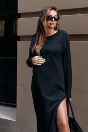 Maternity Organic Cotton Maxi Dress (Black) 8