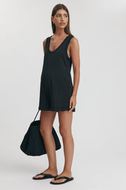 Maternity Organic Cotton Short Romper (Black) 8