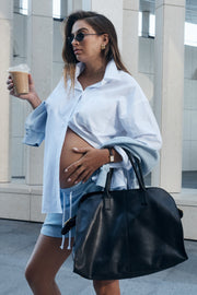 Maternity Organic Cotton Shorts (Cornflower) 1