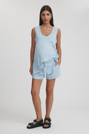 Maternity Organic Cotton Shorts (Cornflower) 9