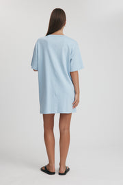Maternity Organic Cotton T-Shirt Dress (Cornflower) 10