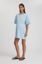 Maternity Organic Cotton T-Shirt Dress (Cornflower) 6