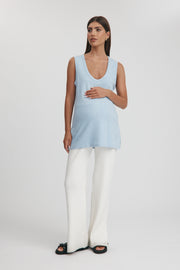 Maternity Organic Cotton Tank Top (Cornflower) 1