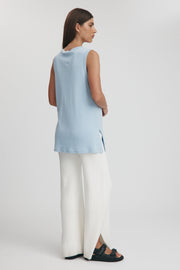 Maternity Organic Cotton Tank Top (Cornflower) 11