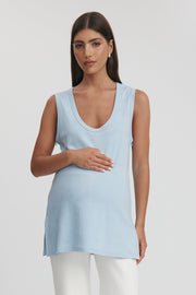 Maternity Organic Cotton Tank Top (Cornflower) 3