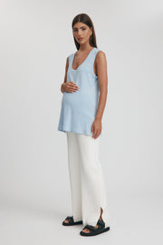 Maternity Organic Cotton Tank Top (Cornflower) 4