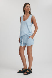 Maternity Organic Cotton Tank Top (Cornflower) 6
