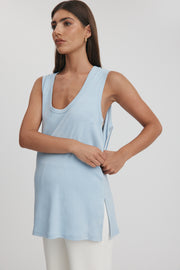 Maternity Organic Cotton Tank Top (Cornflower) 7