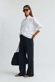 Maternity Organic Cotton Wide Leg Pant (Black) 1