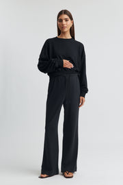 Maternity Organic Cotton Wide Leg Pant (Black) 5