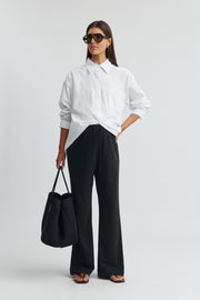 Maternity Organic Cotton Wide Leg Pant (Black) 6