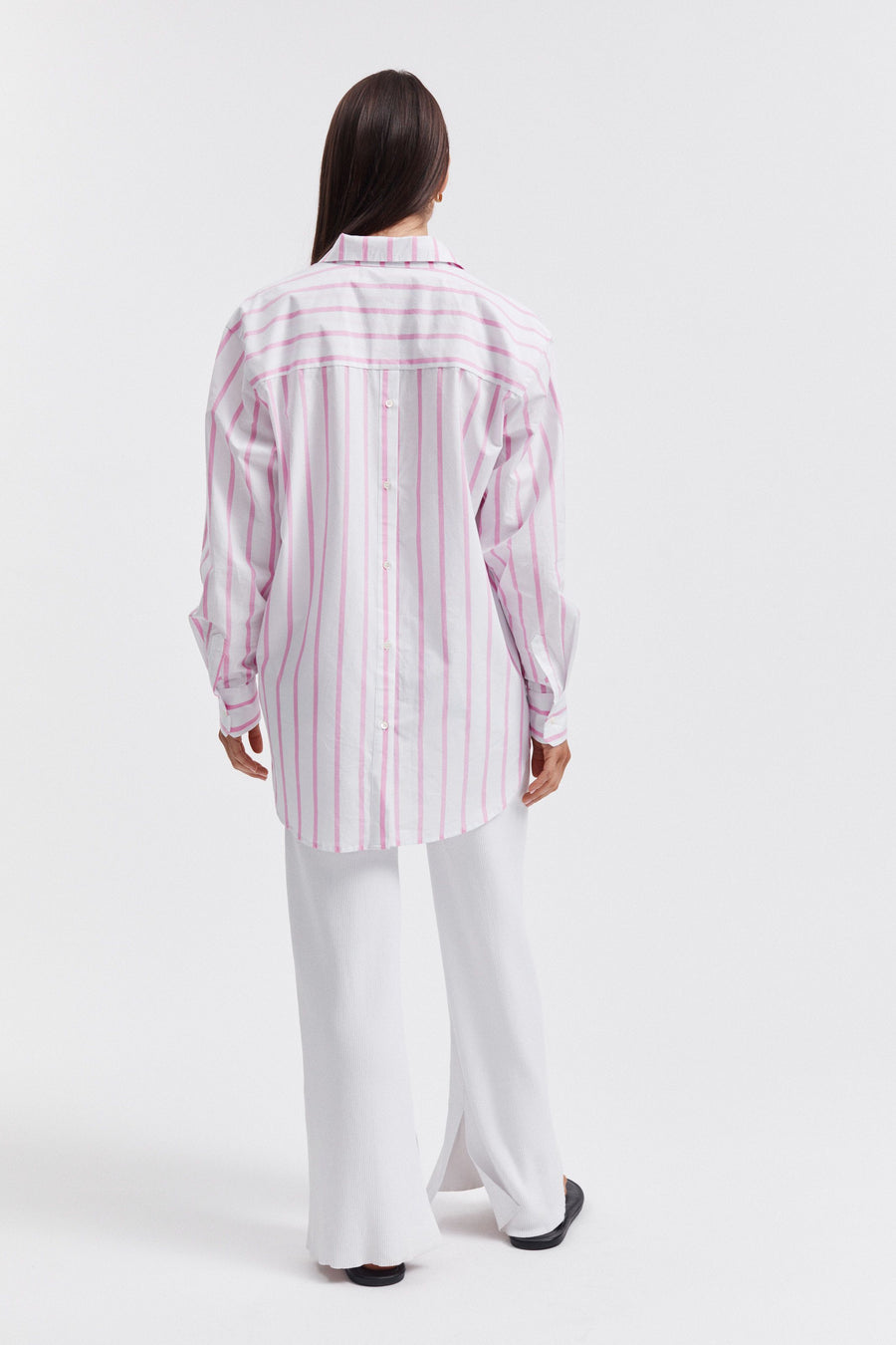 Maternity Pink Stripe Cotton Shirt 10