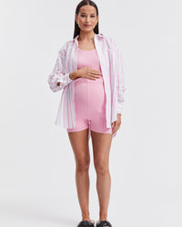 Maternity Pink Stripe Cotton Shirt 6