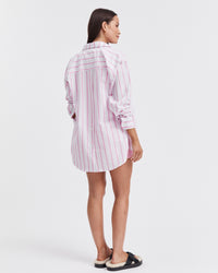 Maternity Pink Stripe Cotton Shirt 9