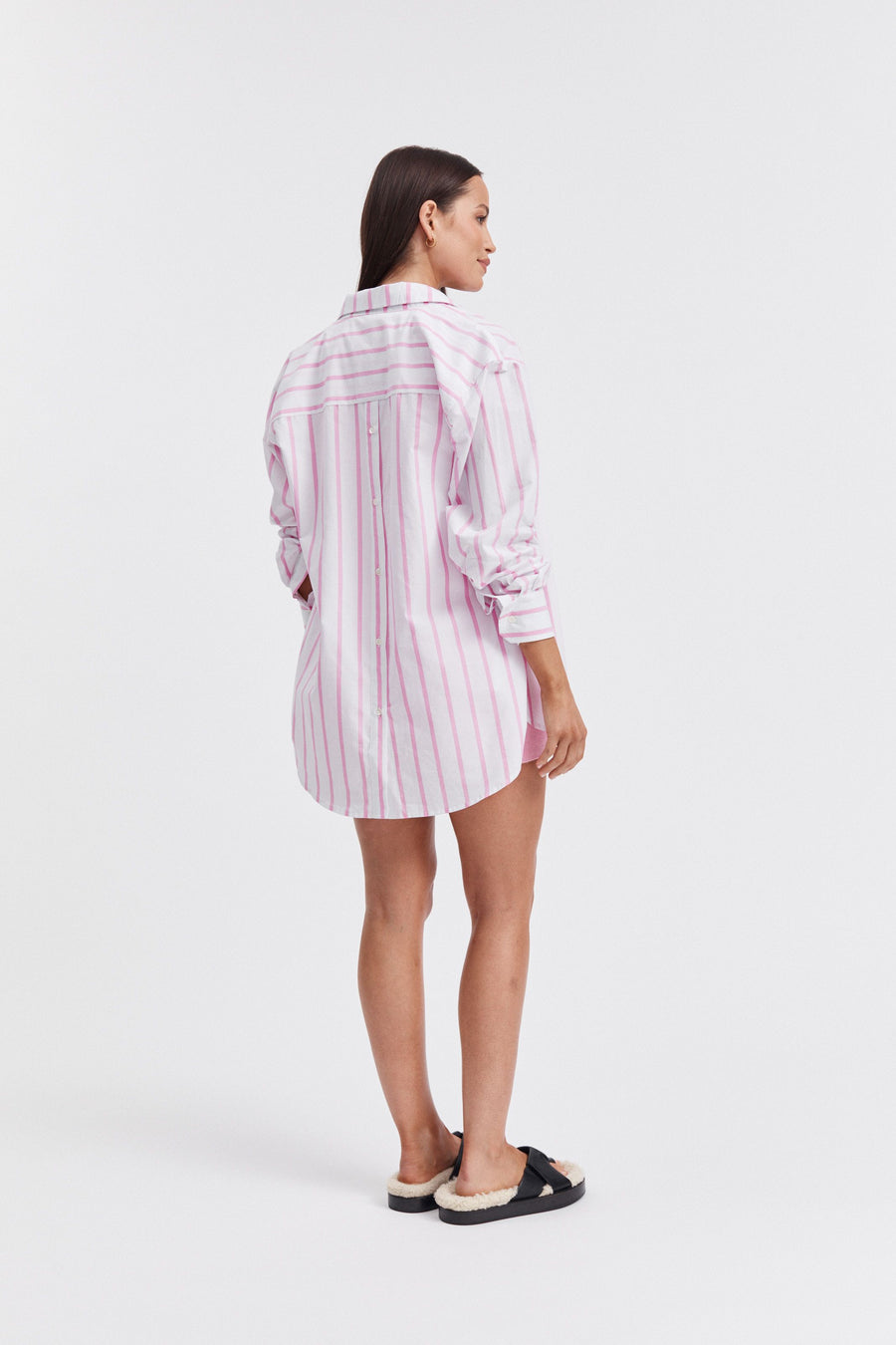 Maternity Pink Stripe Cotton Shirt 9