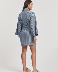 Maternity Poolside Robe (Blue/White Stripe) 10