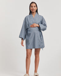 Maternity Poolside Robe (Blue/White Stripe) 2