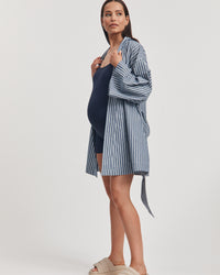 Maternity Poolside Robe (Blue/White Stripe) 9