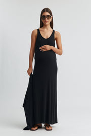 Maternity Racer Back Jersey Dress (Black) 1