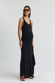Maternity Racer Back Jersey Dress (Black) 2