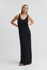 Maternity Racer Back Jersey Dress (Black) 4