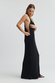 Maternity Racer Back Jersey Dress (Black) 5
