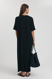 Maternity Relaxed T-Shirt Maxi Dress (Black) 10