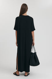 Maternity Relaxed T-Shirt Maxi Dress (Black) 9